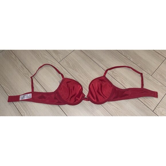 Vtg Vassarette 75-368 Satin Push Up Bra Lined Underwire Womens 36A Red New Nwt - Picture 5 of 6